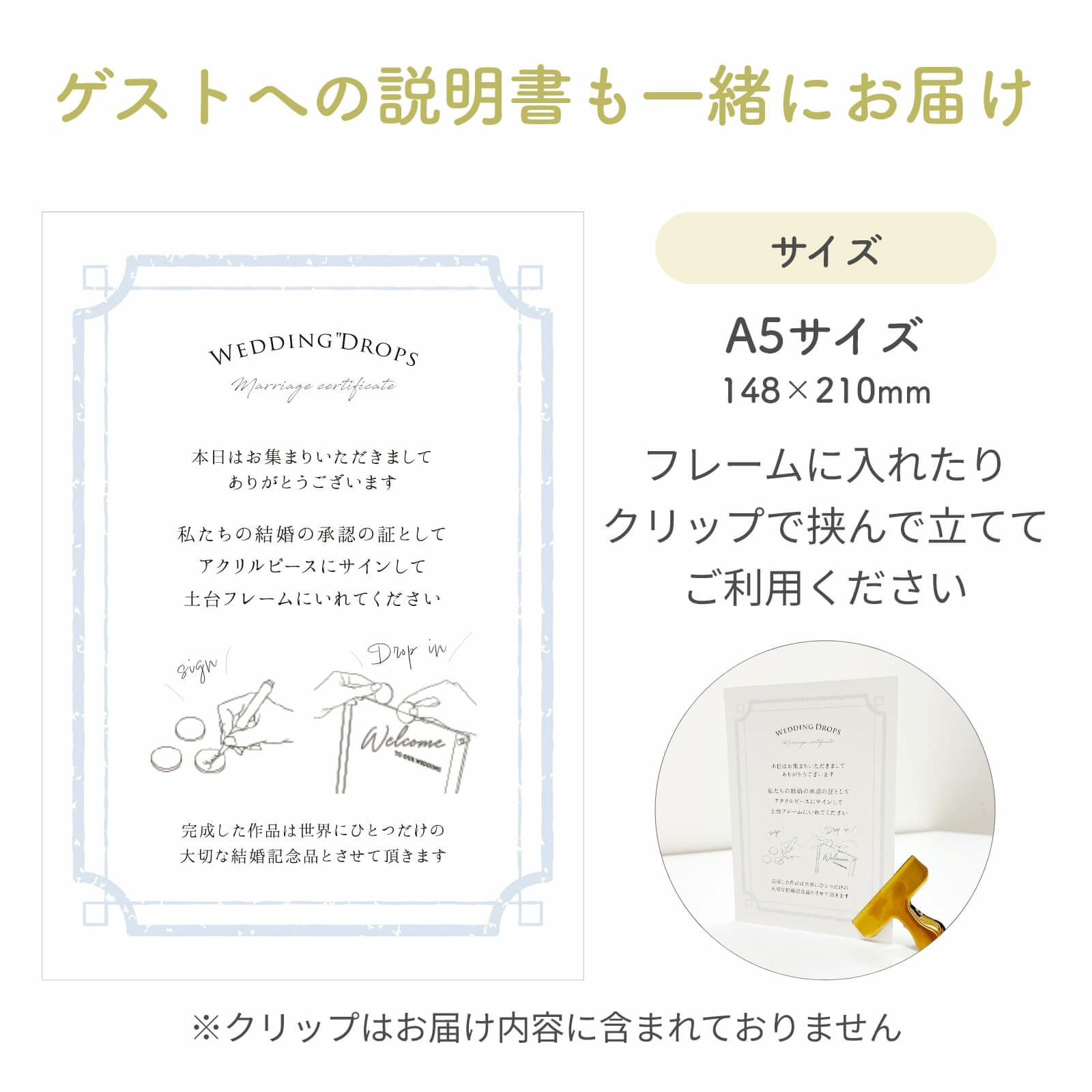 ゲストへの説明書も一緒にお届けします